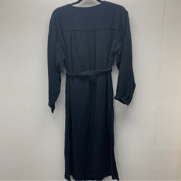 universal thread medium shirt dress balloon sleeve black gauze cotton midi new - Picture 10 of 13